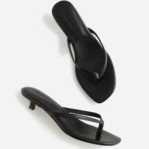Madewell The Chiara Kitten Heel Thong Sandal Women's Size 6 Black Leather NEW